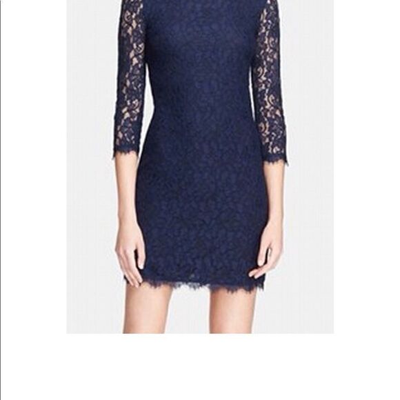 DVF zarita in Navy elegant luxury fitted size 4 - Picture 2 of 15